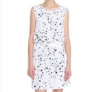 Tibi Silk Starfish Novelty Print Cream Sleeveless Dress